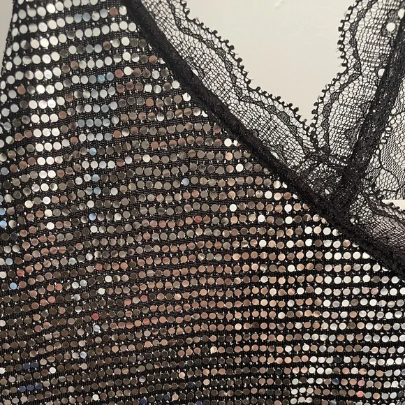 Zara - Sequin Motel Rock Tank with Lace Trim - Size L - NWT - Picture 4 of 5